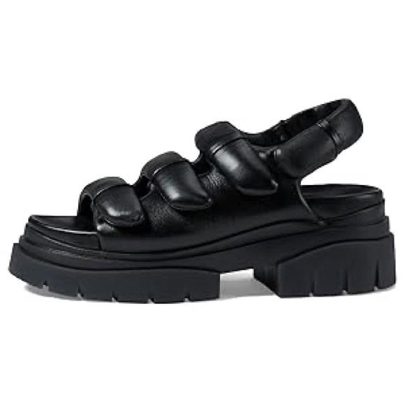 Black Chunky Platform Slingback Sandals - Women's - Picture 3 of 4